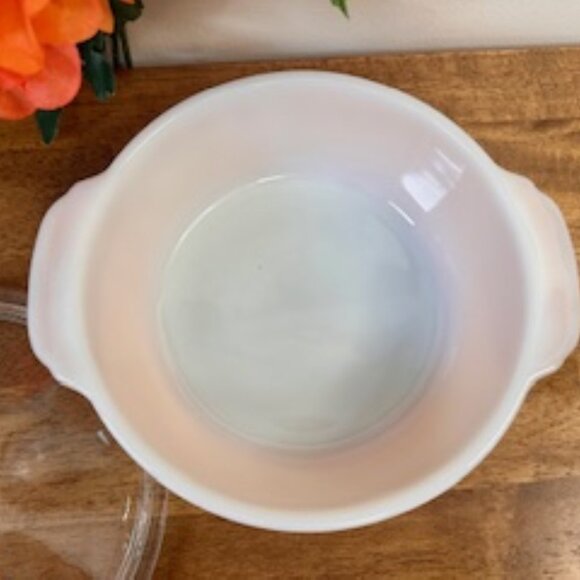 Fire King Peach Lustre Copper Tint Casserole Dish with Lid Vintage Anchor Hockin - Picture 7 of 7